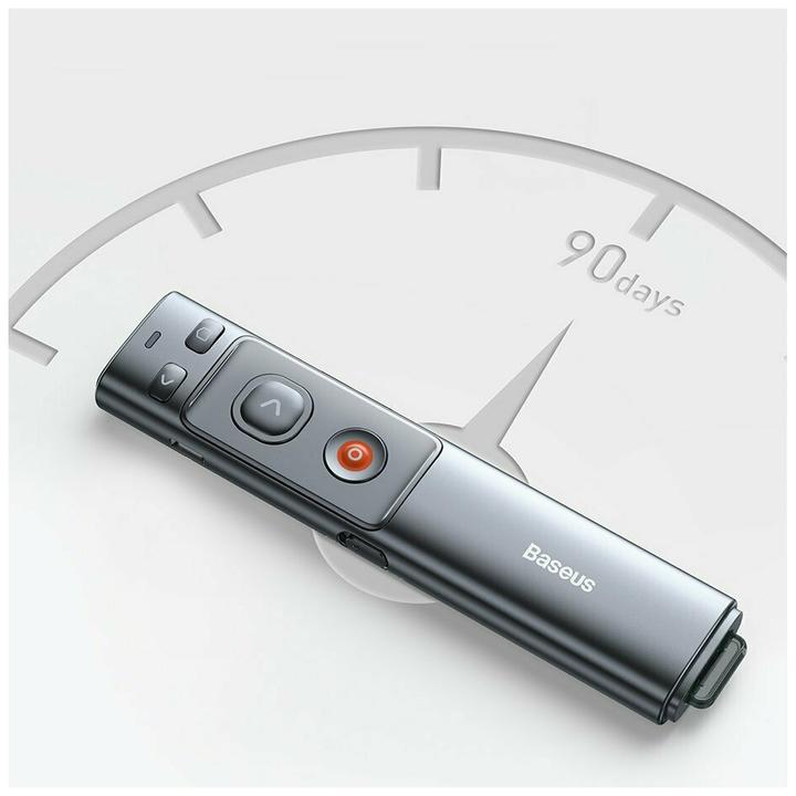 Actual product image Baseus Orange Dot Wireless Presenter (Red Laser)(Charging) Grey