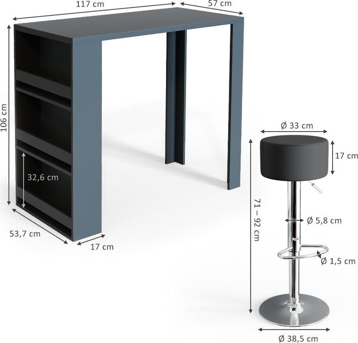 Actual product image Vicco Bartisch-Set (117 x 57 x 106 cm)