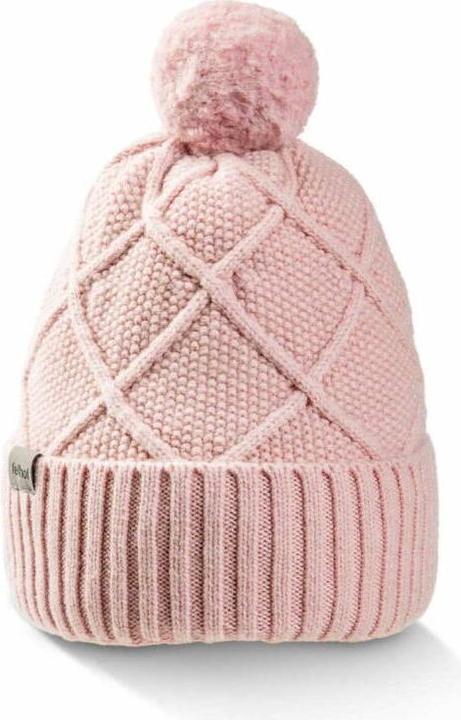 Fellhof Merino ütze mit Bommel hellrosa (One Size)