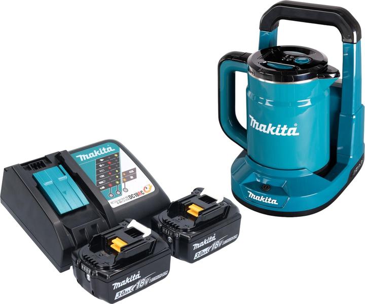 Produktbild Makita DKT 360 RF2 Akku Wasserkocher 36 V ( 2x 18 V ) 0,8 L + 2x Akku 3,0 Ah + Ladegerät (0.80 l)