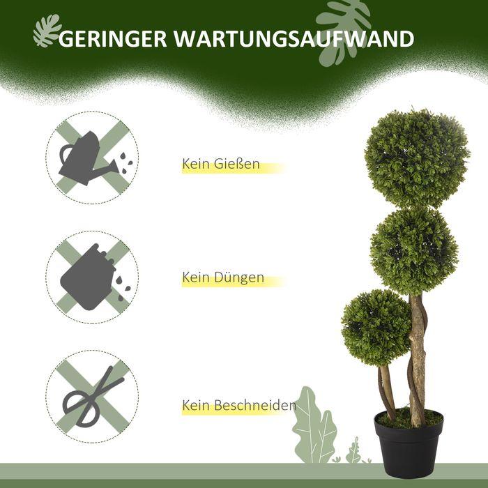 Image du produit Swisshandel24 Plante artificielle, buis de 90 cm en pot de fleurs, protection UV, plante d'intérieur pour salon (90 cm)