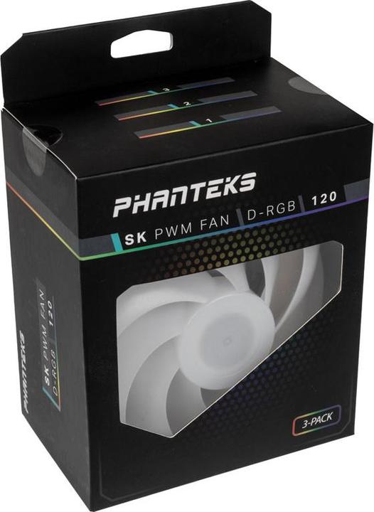 Image du produit Phanteks SK PWM D-RGB ventilateur, paquet de 3 - 120mm, noir/blanc (120 mm, 3 x)