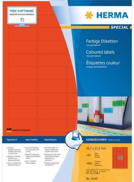 Produktbild HERMA Farbige Etiketten A4