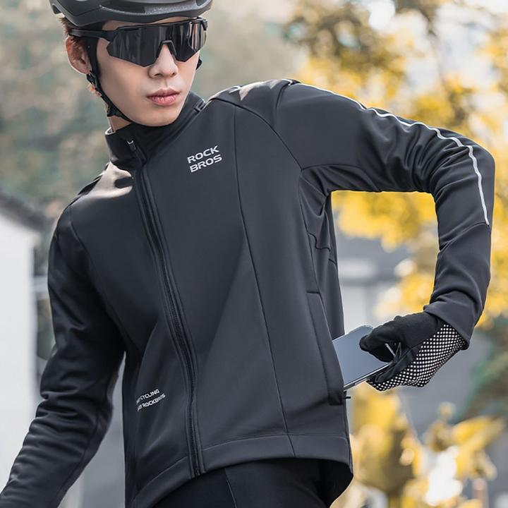 Actual product image Rockbros cycling jersey 15400002003 long sleeve fall/winter L - black (L)