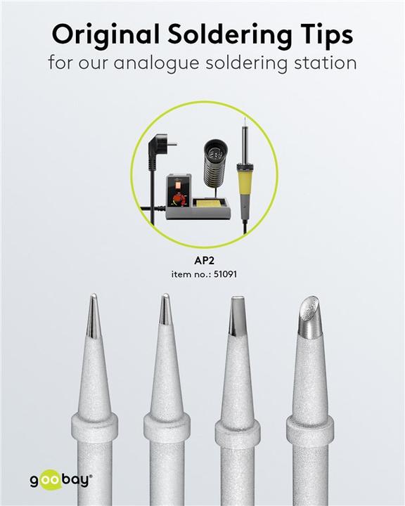Actual product image Goobay Spare soldering tip set for soldering station AP 2, 4 different types (Soldering tip)