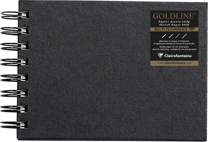 Image du produit Clairefontaine GOLDLINE - Carnets de notes à spirales (A6, Blanc, Couverture rigide)