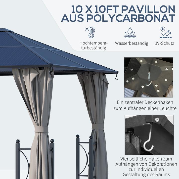Actual product image Outsunny Garden pavilion with side panels and roof (300 cm, 300 cm)