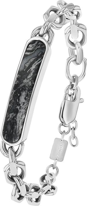 Produktbild S.Oliver Armschmuck für Herren, Edelstahl, Jaspis (22 cm, Edelstahl)