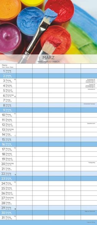 Produktbild Alpha Edition Familienkalender (19.5 x 45 cm, Harter Einband, Deutsch)