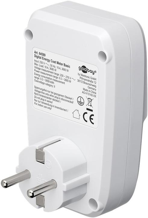 Produktbild Goobay Digitales Energiekostenmessgerät Basic