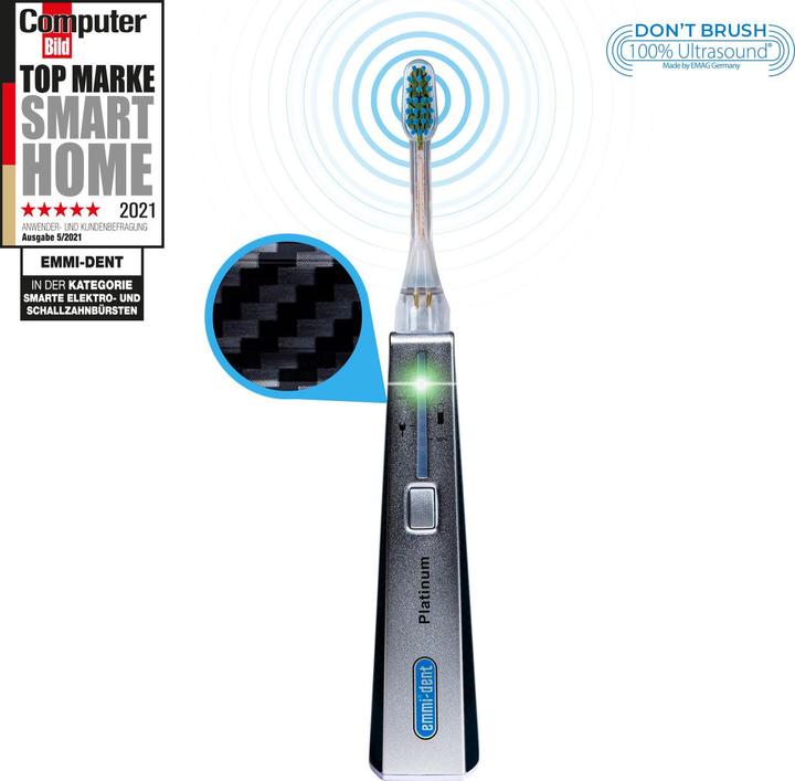 Image du produit Emmi-dent Brosse à dents à ultrasons Platinum Carbon (Brosse à dents ultrasonique)