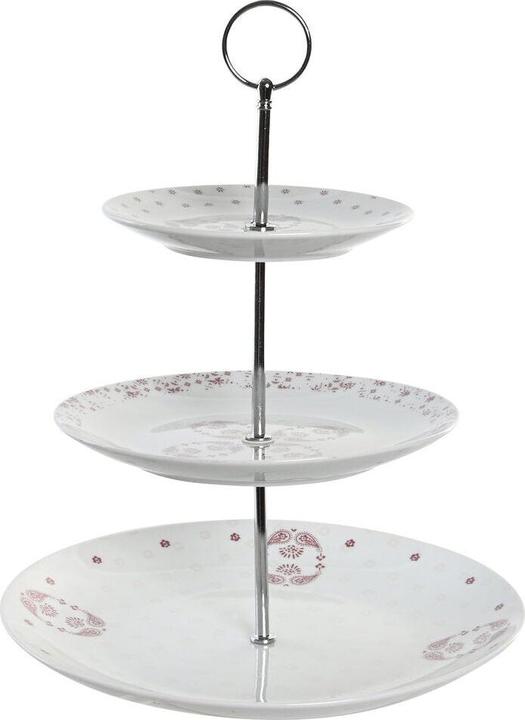 Produktbild DKD Home Decor Obstschale 27 x 27 x 34 cm Porzellan Rosa Metall Weiss (27 x 27 x 34 cm)