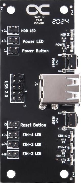 Produktbild Alphacool Front I/O-Panel mit USB 2.0 und Kabelsatz für Servergehäuse