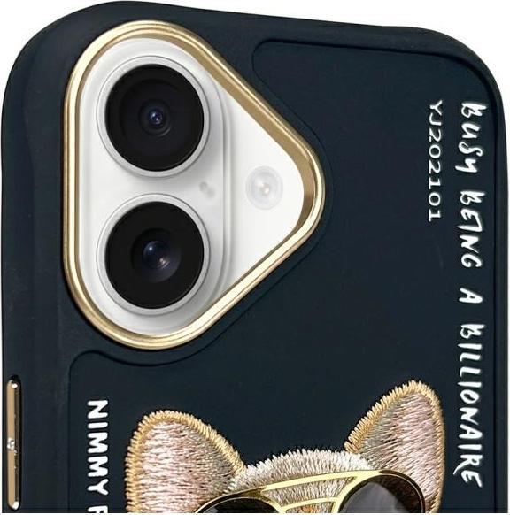 Actual product image Audi Nimmy case iPhone 16 6.1" black Glasses Cool Dog (Apple iPhone 16)