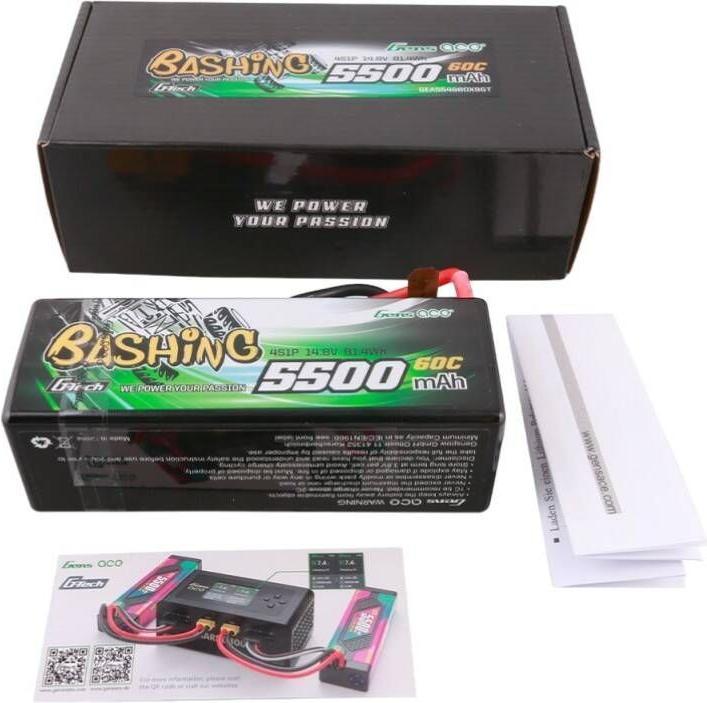 Produktbild Gens Ace G-Tech 5500mAh 4S1P 14.8V 60C HardCase RC car Lipo Battery (14.80 V, 5500 mAh)