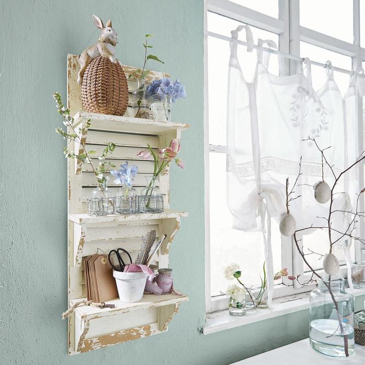 Produktbild Loberon Wand-Regal Morclerey antikweiss (30 x 15 x 81 cm)