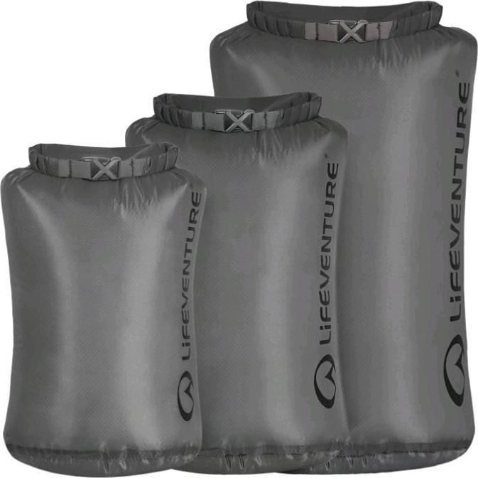 Produktbild Lifeventure Ultralight Dry Bag Multipack (5L, 10L, 25L), Grey (25 l)