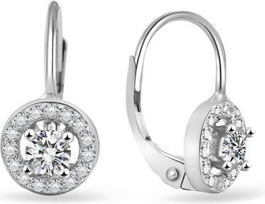 Actual product image Beneto Silver glittering earrings with zircons AGUC2700 (L)