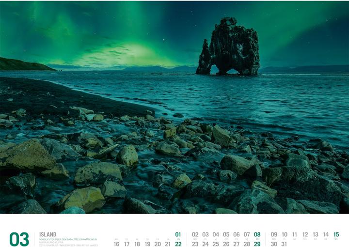 Produktbild Island - Unterwegs zwischen Gletschern und Geysiren Kalender 2026 (54 x 42 cm, Harter Einband, Deutsch)