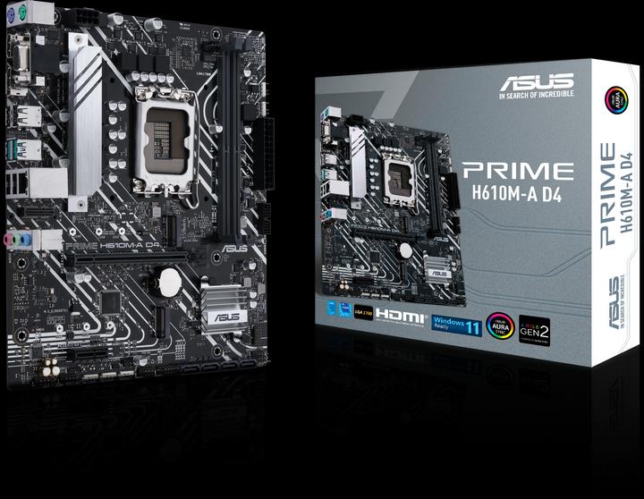 Actual product image ASUS PRIME H610M-A D4 (LGA 1700, Intel H610, mATX)
