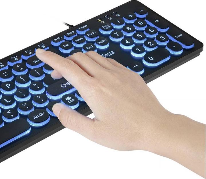 Immagine prodotto Perixx PERIBOARD-317 R DE B Tastiera cablata tedesca, QWERTZ Nero Beleu (DE, Cablato)
