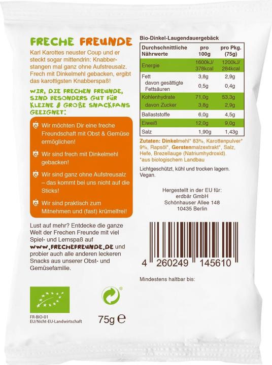 Image du produit Freche Freunde Carotte en bâton de soude (75 g)