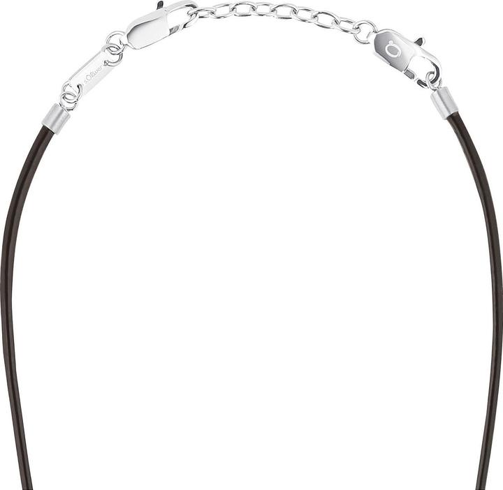 Immagine prodotto S.Oliver Collana da uomo, acciaio inossidabile, pelle (Acciaio inossidabile, Cuoio, 45 cm)