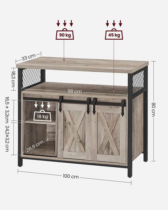 Actual product image Vasagle Sidey (100 x 33 x 80 cm)