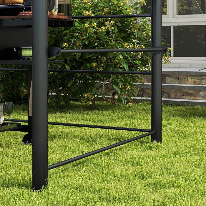 Produktbild Swisshandel24 Grillpavillon Flammschutzdach BBQ Pavillon UV Schutz Pergola Stahl PC Dunkelgrau 240x150x230cm (240 cm, 150 cm)