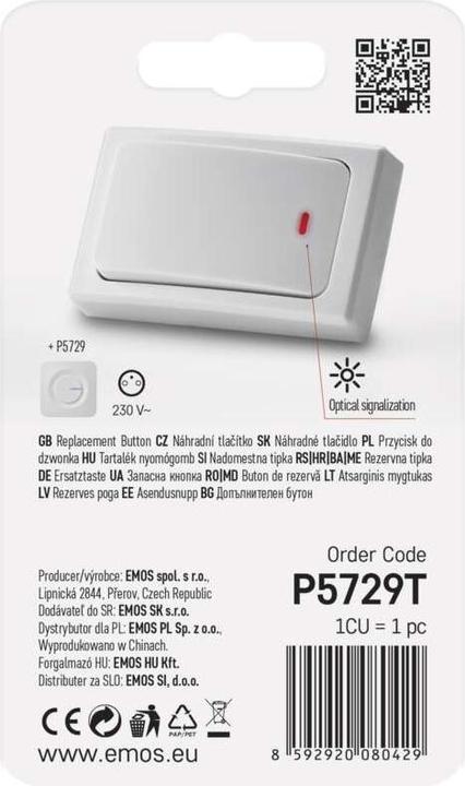 Produktbild Emos Ersatztaste für Drahtlose Türklingel P5729
