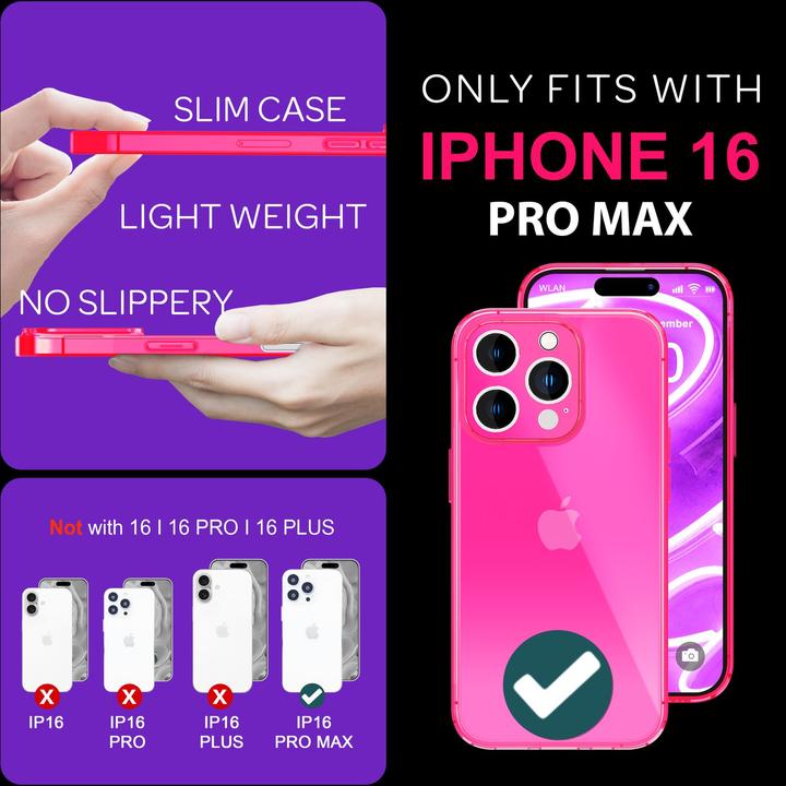 Immagine prodotto Nalia Copertura in silicone trasparente al neon (Apple iPhone 16 Pro Max)