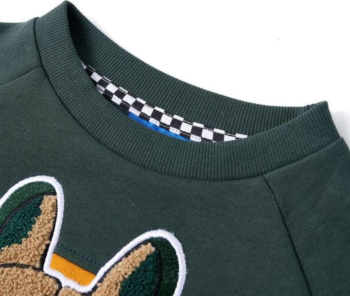 Produktbild VidaXL Kinder-Sweatshirt Dunkelgrün 128,Material: 92 % Baumwolle (128)