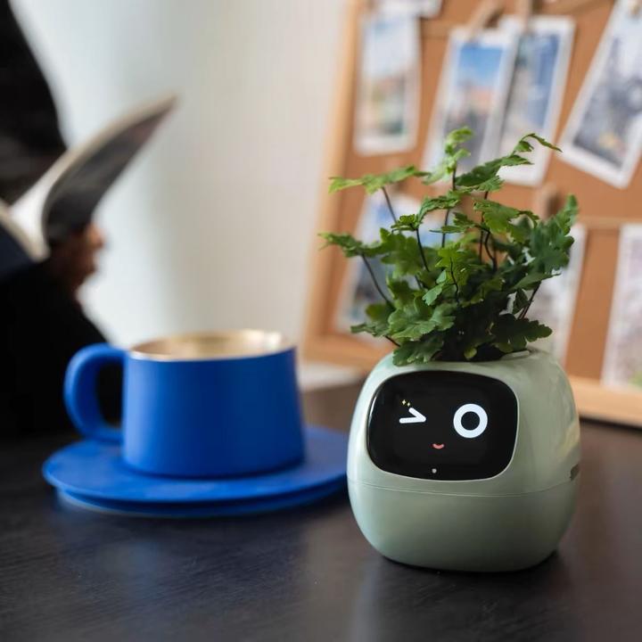 Actual product image Hermex Smart Plant Pot Electronic flower pot USB plant planter Smart flower pot Ivy Smart Planter (11 cm)