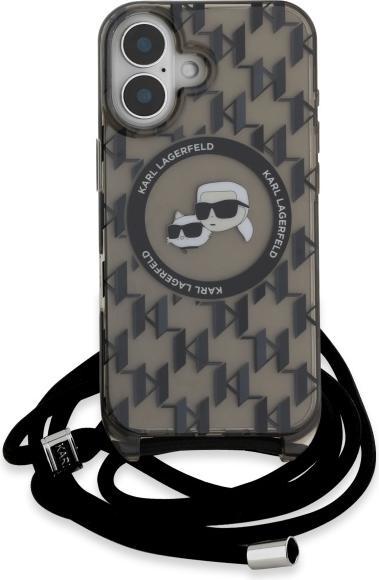Actual product image Karl Lagerfeld KLHMP16SHCKCKLCK iPhone 16 6.1" czarny/black hardcase IML Crossbody Monogram Karl (Apple iPhone 16)