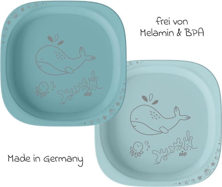 Produktbild NIP Kinderteller & Breischalen Kinderteller 2er Pack eat green - Blau