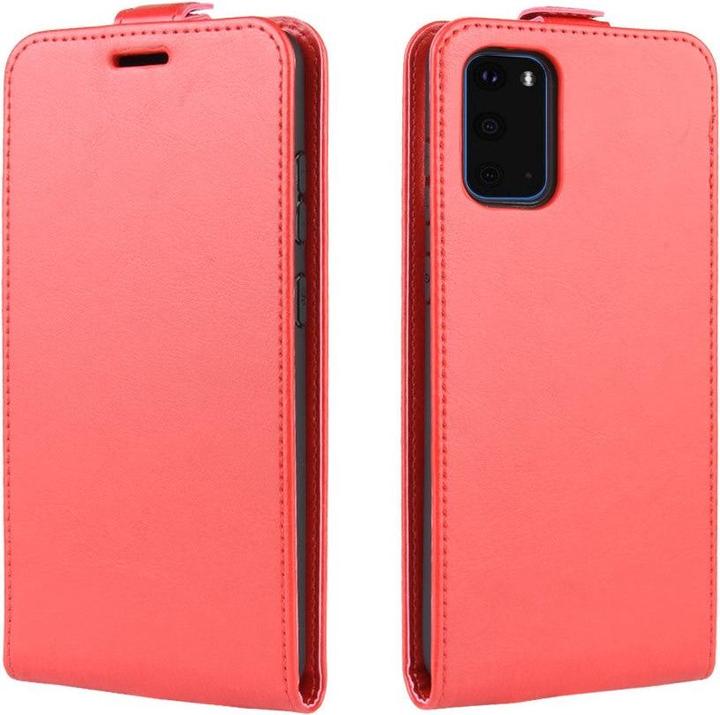 Actual product image Cover-Discount Galaxy S20 - Classic Leather Flip Case Vertical Red (Samsung Galaxy S20)