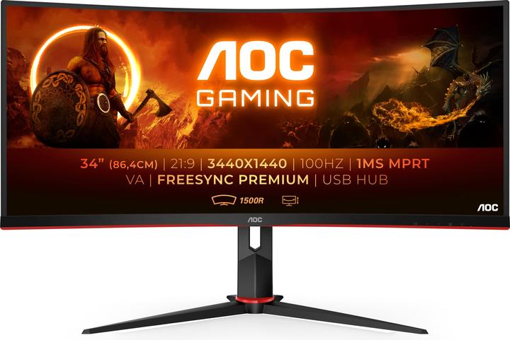 Produktbild AOC CU34G2/BK (3440 x 1440 Pixel, 34")