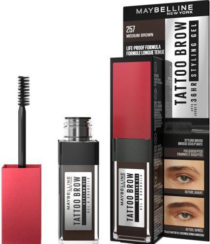 Produktbild Maybelline New York Tattoo Brow 36H Styling Gel (257 Medium Brown)