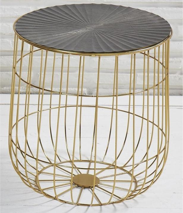 Produktbild La Casa di Caesar Couchtisch rund Korb messing 40 cm klein