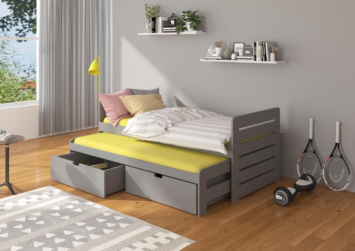 Image du produit ADRK Furniture Lit double avec matelas TOMI 200x90 (200cm x 90cm)