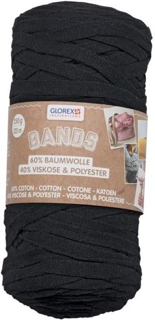 Glorex Bandes de macramé en laine 250 g, noir (125 m)