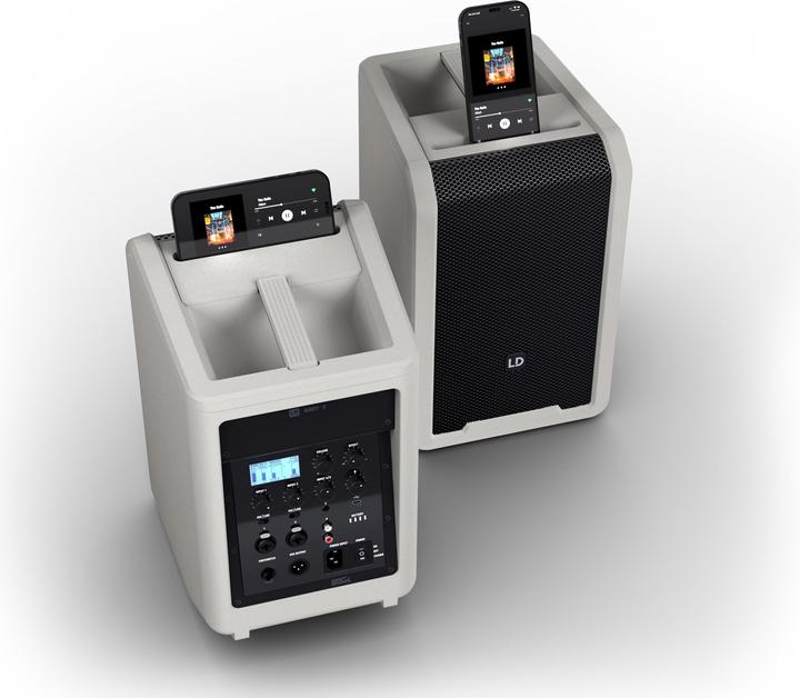 Image du produit LD Systems ANNY® 8 G - Enceinte portable Bluetooth® PA avec batterie et mixeur, gris urbain (Actif, 1x 80 W)