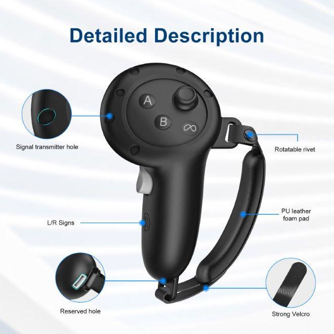 Image du produit MU Classic Meta Quest 3 / 3S Controller Silicone Grip Housse de protection avec support poignet