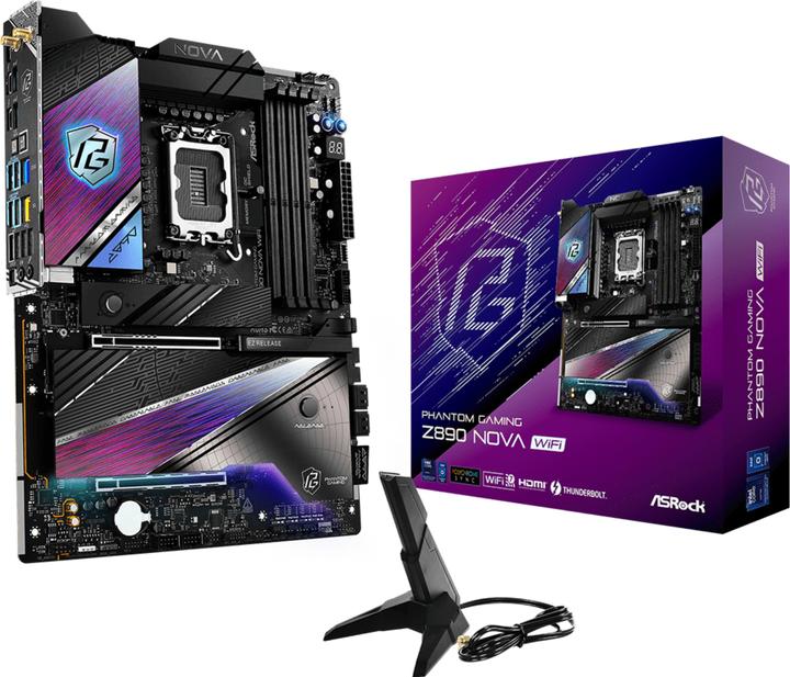 Actual product image AsRock Z890 Nova WiFi Intel DDR5 S1851 (LGA 1851, Intel Z890, ATX)