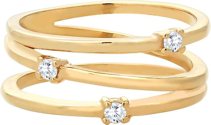 Image du produit Elli Bague Enveloppe Filigrane Zirconium Tendance 925 Argent (52, Argent 925)