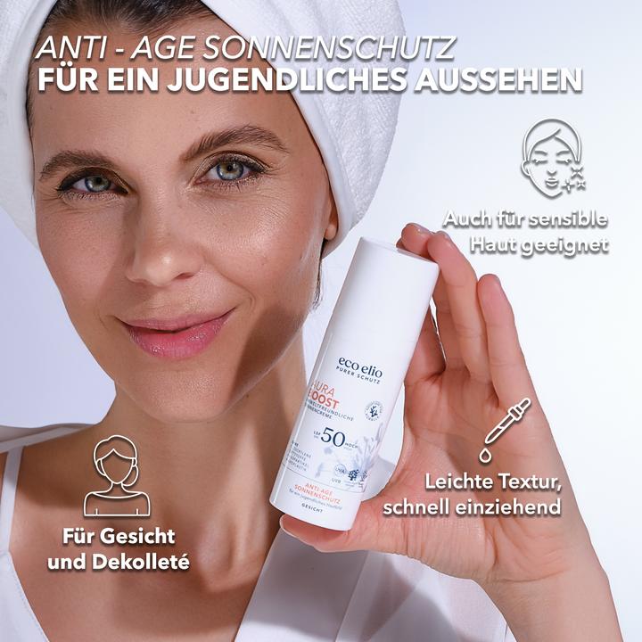 Actual product image Eco Elio Aura Boost (Suntan cream, SPF 50, 50 ml, 94 g)