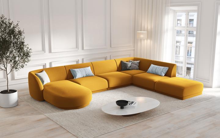 Actual product image Micadoni Velvet Panoramic Right Corner Sofa, "Miley", 6 Seats, 330x255x70Made in Europe (Sofa landscape)