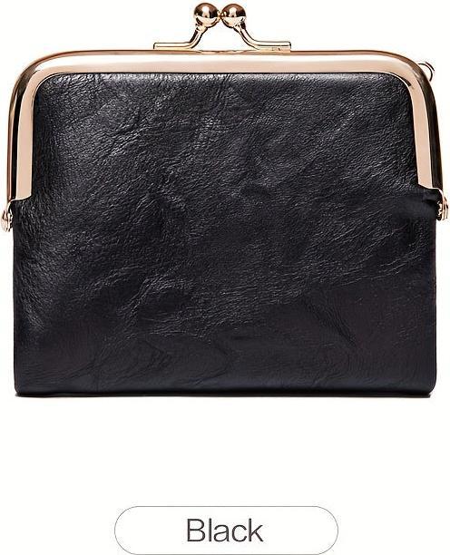 Only-Bags.Store Solide Farbe vielseitige kurze Brieftasche, Vintage Clutch Coin Purse Credit Card Holder mit