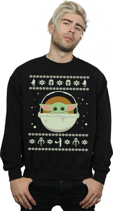 Actual product image Star Wars Mens The Mandalorian The Child Christmas Sweatshirt (M)