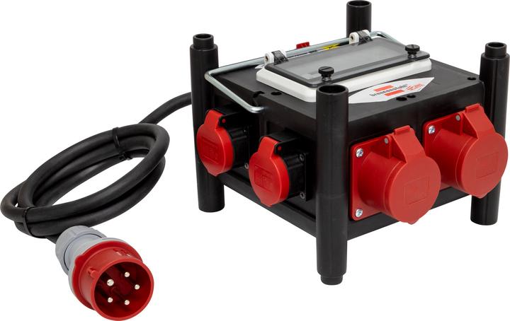 Actual product image Brennenstuhl Compact power distributor BSV 3 - FI/16 IP44, 1x CEE plug 16 A/415 V (IP44), sockets 3x CEE (7 x, Type 13)